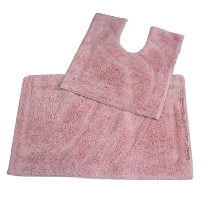 Afbeelding van Homescapes 2 st. Roze badkamerset gemaakt van 100% katoen