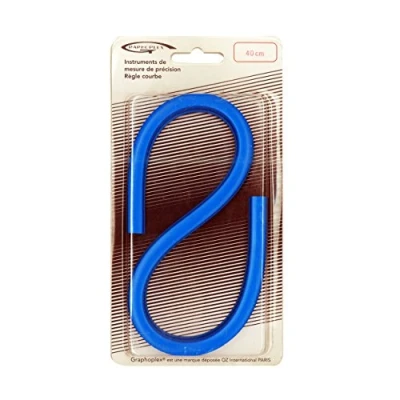Afbeelding van Graphoplex Flexibele gebogen liniaal, 40 cm, blauw