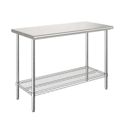 Afbeelding van Seville Classics Commerciële werktafel van verchroomd roestvrij staal