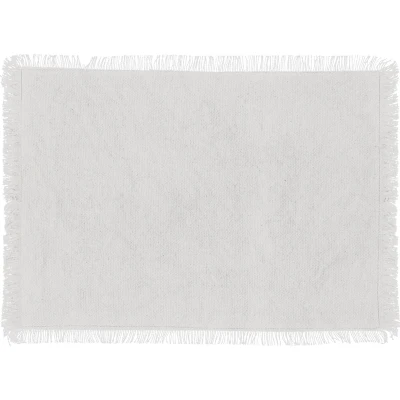 Afbeelding van Placemat Maha katoen set van 4 “ 45 x 30 cm Onderleggers Wit Met franjes