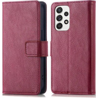Afbeelding van iMoshion Hoesje Geschikt voor Samsung Galaxy A53 Met Pasjeshouder Luxe Bookcase donkerrood