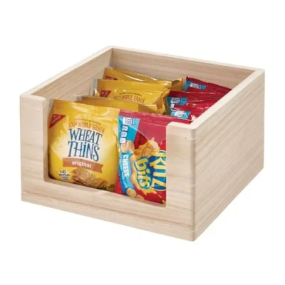 Afbeelding van iDesign Opbergbox, Open, 25.5 x 15 cm, Paulownia Hout, Beige