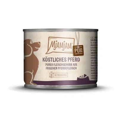 Afbeelding van MjAMjAM Dog Puur Vlees Lekker Blik 6x200g Paard