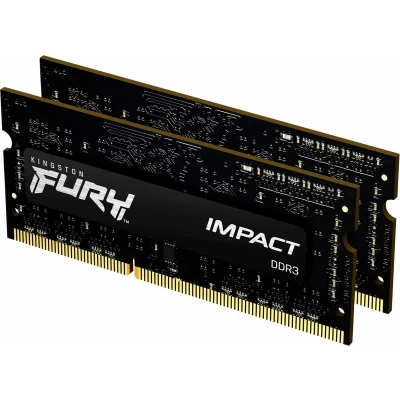 Afbeelding van Kingston FURY Impact Geheugen DDR3L (SO DIMM) 8 GB: 2 x 4 GB 204 PIN 1866 MHz / PC3L 14900 CL11 1.35 1.5 V niet gebufferd ECC zwart