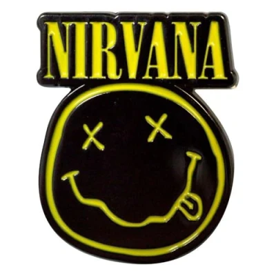 Afbeelding van Nirvana Logo &amp; Happy Face Cut Out Pin