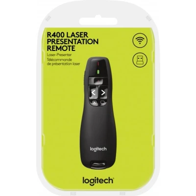 Afbeelding van Logitech Presenter R400, draadloos, zwarte laser, 6 knoppen, incl. batterij 2x AAA, retail