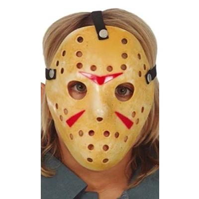 Afbeelding van Fiestas Guirca Hockey masker Geel PVC kinderen halloween Enge Maskers volwassenen Horror