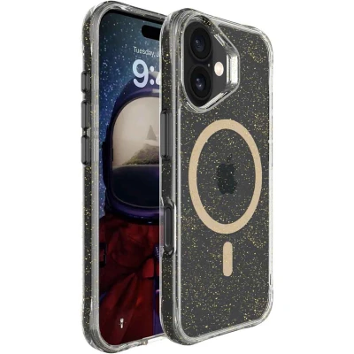 Afbeelding van imoshion Hoesje Geschikt voor iPhone 16 Glitter Backcover MagSafe 2.0 goud