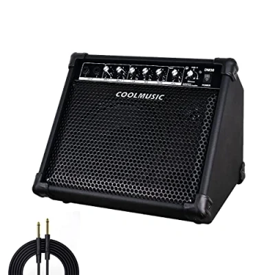 Afbeelding van Coolmusic DM30 AMP Elektronische batterijversterker 30 W met AUX ingang en Bluetooth, 2 ingangen, 3 bands equalizer DI OUT