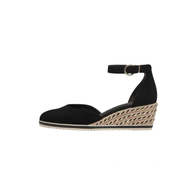 Afbeelding van Tamaris Espadrilles Sleehak zwart Leer Dames Maat 37