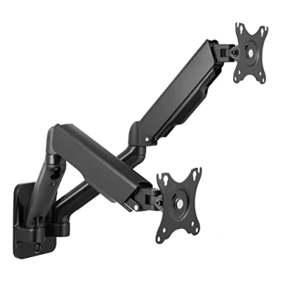 Afbeelding van Deltaco Monitor Arm 2 Schermen 17 tot 32 inch Verstelbaar Max 2x 9kg Muurbeugel Zwart