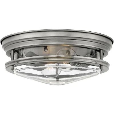 Afbeelding van Hinkley LED Plafond Badkamerlamp Hadrian 2X E27 Max 40W IP44 Dimbaar Antique Nickel