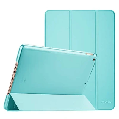 Afbeelding van ProCase Hoes voor 10,2 Inch iPad 9e Generatie 2021/iPad 8e 2020/iPad 7e 2019, Schokbestendige Hoesje Beschermhoes Smart Folio Cover Case Hard Back Shell Aqua