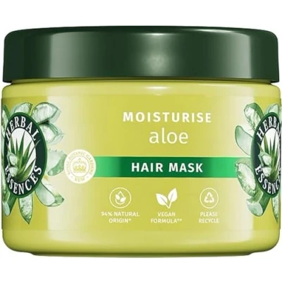 Afbeelding van Herbal Essences Apaise Aloë Vera masker, 500 ml, hydrateert, reinigt en verzorgt zeer droog haar, jasmijngeur ingrediënten van natuurlijke oorsprong, veganistisch niet getest op dieren