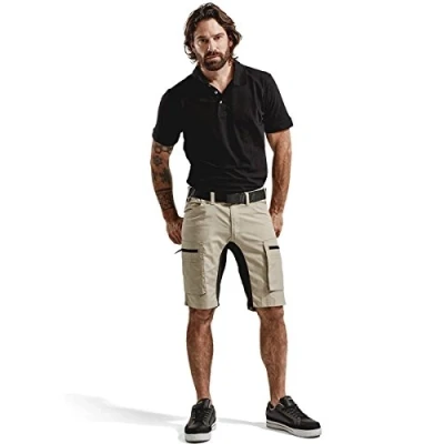 Afbeelding van Blaklader 1449 Korte Stretch Werkbroek Stone/Zwart