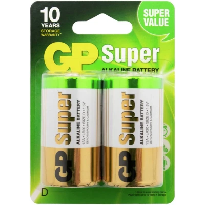 Afbeelding van GP Alkaline D batterij Super 1,5V (2 stuks)