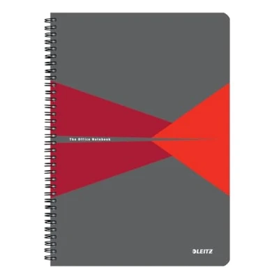 Afbeelding van Leitz Office Notitieboek A4 Gelijnd met PP Omslag 80 Grams Papier Rood