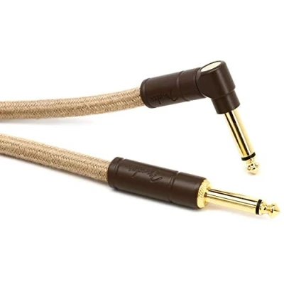 Image de Câble jack Fender coudé Festival Instrument, Pure Hemp, Naturel 3m