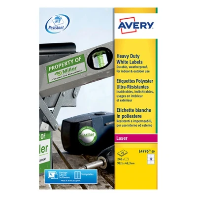 Image de Étiquette autocollante ultra résistante blanche Impression Laser