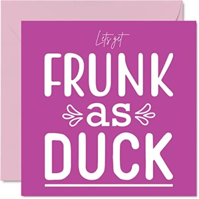 Afbeelding van Grappige verjaardagskaarten voor vrouwen Frunk as Duck Verjaardagskaart beste vriendin, moeder, dochter, oma, neef, 145 mm x