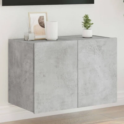 Afbeelding van Tv wandmeubel met LED verlichting 60x35x41 cm betongrijs