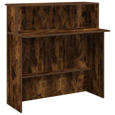 Image de vidaXL Bureau de réception chêne fumé 100x50x103,5cm bois d&#039;ingénierie859028