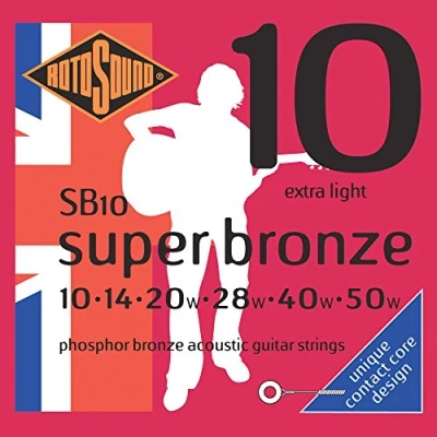 Afbeelding van Rotosound SB10 Super Bronze 010 snaren set akoestisch