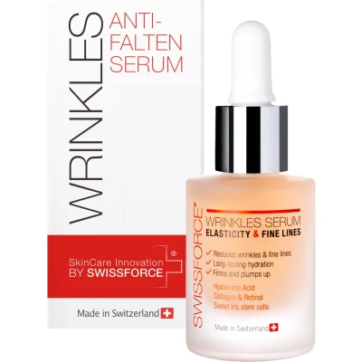 Afbeelding van Swissforce Wrinkles Alles in één Serum tegen Rimpels Hoog Gedoseerd Hyaluronzuur en Retinol voor Gezichtsverzorging / Hyaluronic acid for face