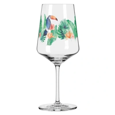 Afbeelding van Aperitiefglas 500 ml Serie Sommerdauw Motief nr. 13 met kleurrijke Tucan