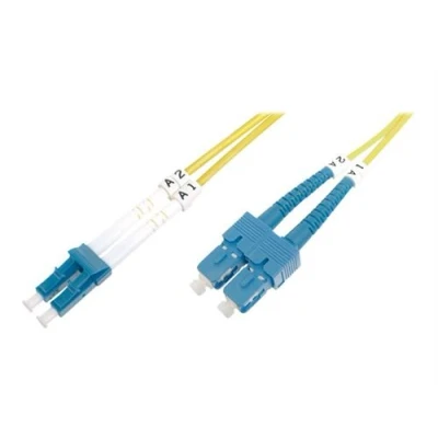 Image de DIGITUS Cordon de raccordement mode unique LC/APC (M) pour SC/PC 2 m fibre optique duplex 9 / 125 micromètres OS1 sans halogène jaune