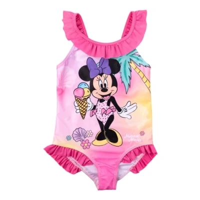 Afbeelding van Disney Minnie Mouse badpak met ruches voor meisjes, kinderen, roze, Roze