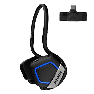 Afbeelding van HUHD draadloze gaming headset voor Nintendo Switch, headsets pc, PS4, PS5, met microfoon, surround sound, 3D stereo, zwart
