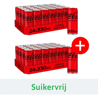 Afbeelding van Coca Cola Zero sleekcan Duo Pack 2x 24x33 cl NL