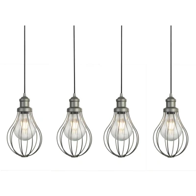 Afbeelding van Searchlight Balloon Cage Hanglamp 81 X 15 120 Cm Zilver