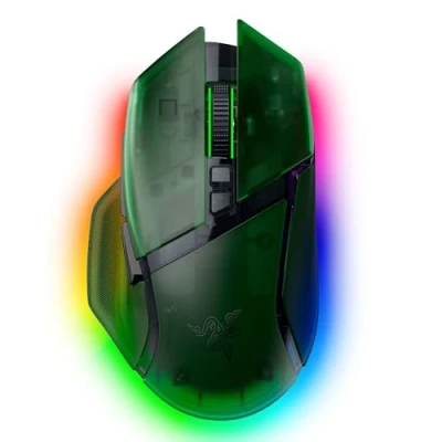 Image de Souris gaming sans fil ergonomique Razer Basilisk V3 Pro 35K Édition Phantom Green