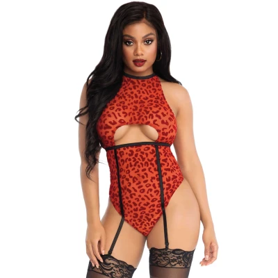 Afbeelding van Sheer backless garter teddy