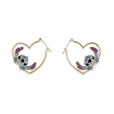 Image de Boucles d&#039;oreilles Stitch Love Heart Huggie, One Size, Laiton/base, Pas de gemme