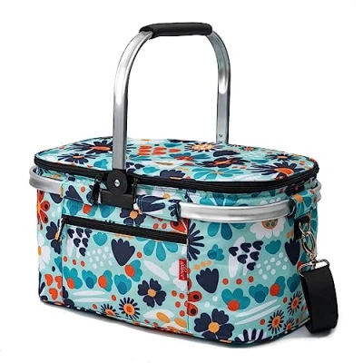 Afbeelding van Solance Grote opvouwbare en waterdichte picknickmand met riem 25 liter
