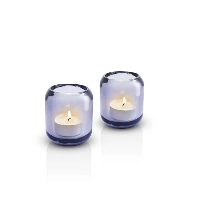 Afbeelding van Eva Solo Acorn Theelichthouder Set van 2 Stuks Grape Purple / Glass