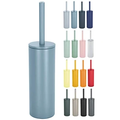 Afbeelding van Spirella Luxe Toiletborstel in houder Cannes lichtblauw metaal 40 x 9 cm met binnenbak