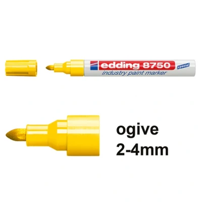 Image de Edding 8750 marqueur peinture spécial industrie (2 4 mm ogive) jaune