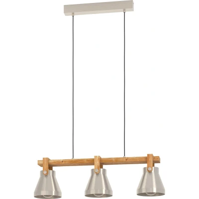 Afbeelding van EGLO Cawton Hanglamp E27 76 cm Grijs/Bruin Staal/Hout