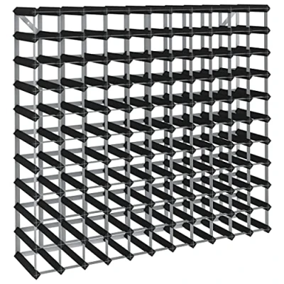 Image de vidaXL Casier à bouteilles pour 120 Noir Bois de pin solide