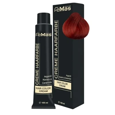 Image de FemMas Teinture Pour cheveux de qualité professionnelle 100 ml Enrichie à l’huile d&#039;argan nourrissante, kératine et céramides une coloration ou teinte permanente Blond moyen