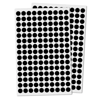 Afbeelding van 1 cm Ronde kleur Codering Cirkel Dot Sticker Labels Zwart, Pack van 3000