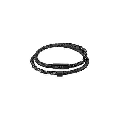 Afbeelding van BOSS Blended Armband, Heren, Maat: One Size, Black