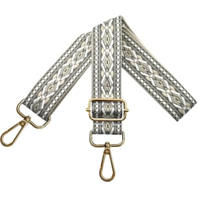 Afbeelding van Verstelbare schouderriem voor dameshandtassen, 3,8 cm, breedte met goudkleurige karabijnhaak, schoudertas, grijs, N35
