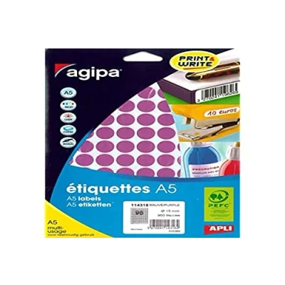 Image de Agipa Disques Adhesifs 15mm Mauve Etui De 960