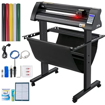 Image de VEVOR Plotter de Découpe Vinyle 870 mm Traceur Coupe, Machine avec Logiciel Signmaster Support Sol, Coupe étalonnage Précis pour Tracer Découper Papier Tissu