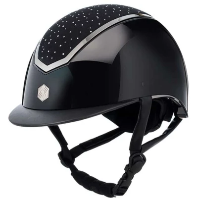 Afbeelding van Charles Owen Paardrijcap Kylo Gloss Crystal Zwart/Chrome